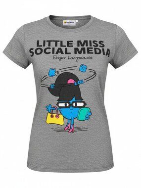 Little Miss Social Media Grey T-Shirt Size: 10